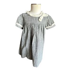 NWT Baby Girls Piper & Posie Boutique Gray Pleated Scalloped Dress - Sz 24 mo